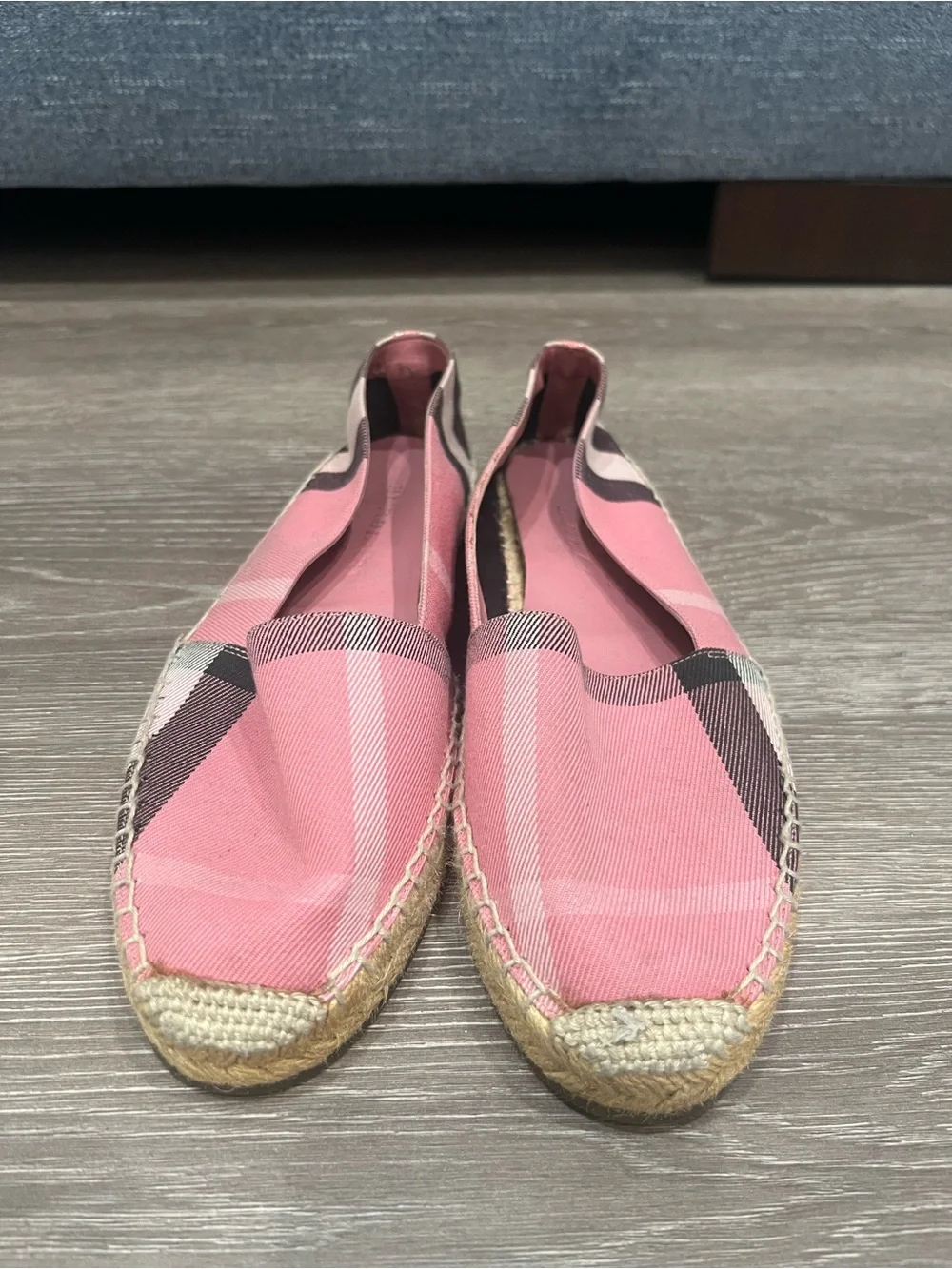 Burberry Pink Check Canvas Espadrilles